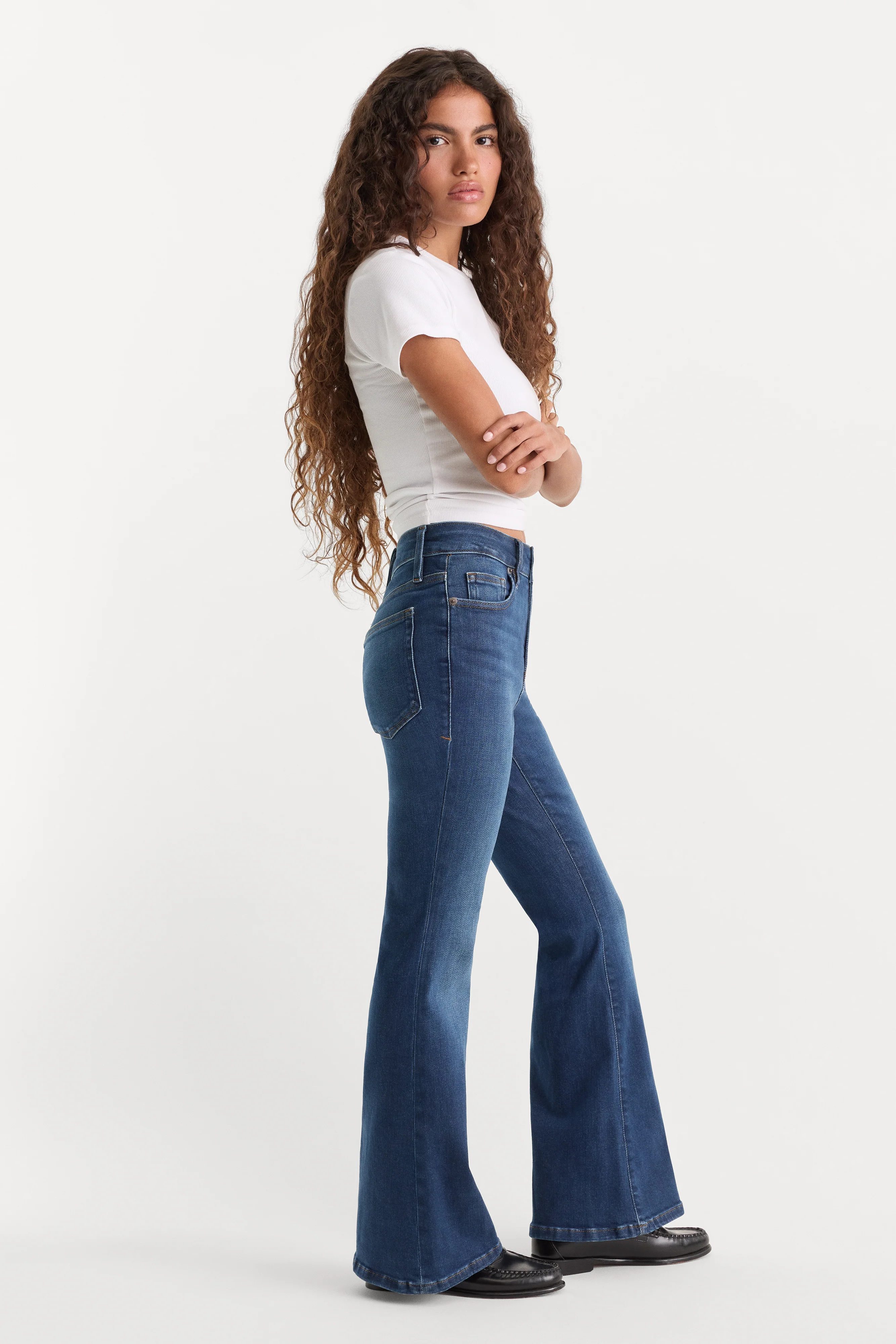 ALWAYS FITS GOOD PETITE FLARE JEANS | INDIGO1317 - Image 3