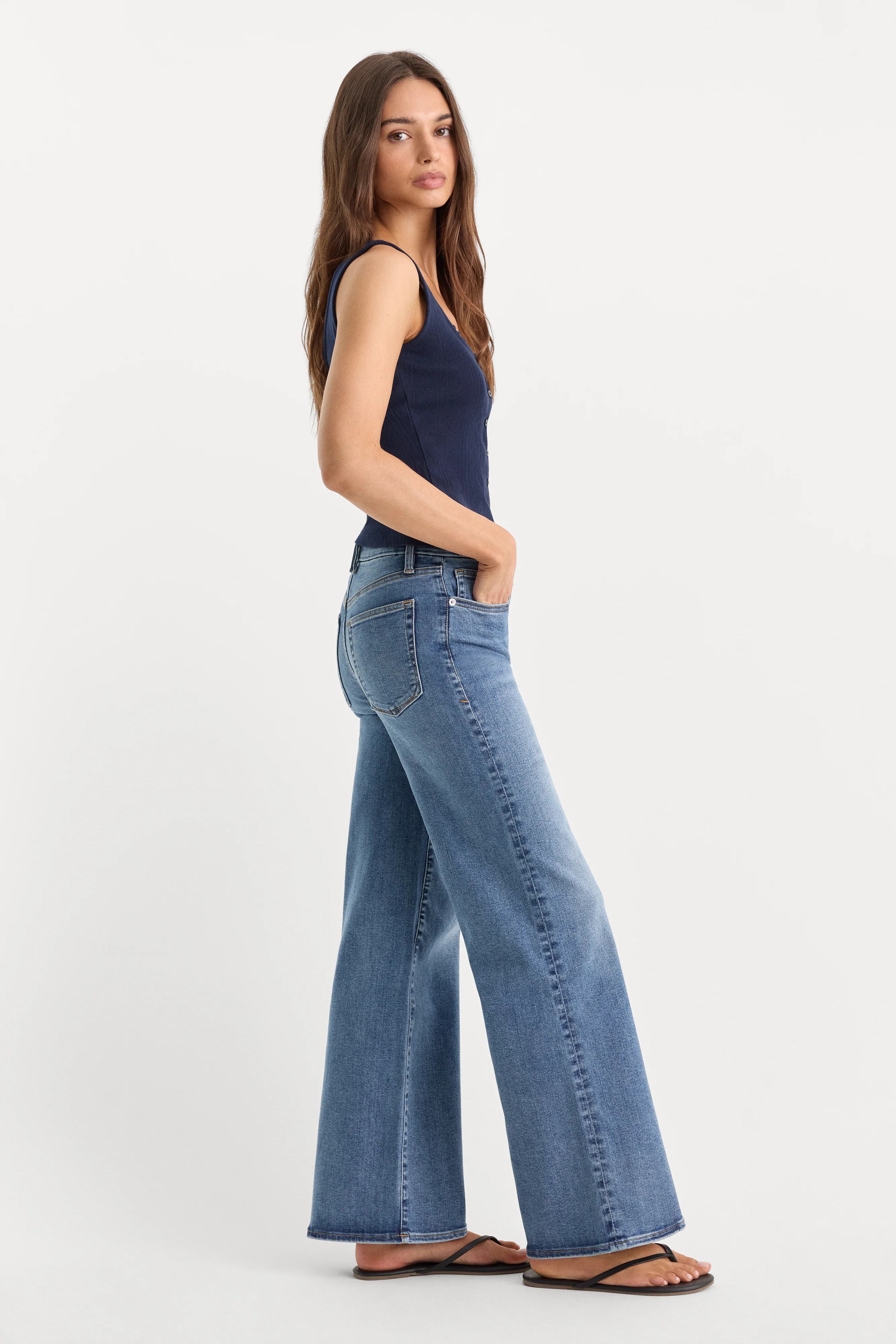 ALWAYS FITS SLIM PETITE PALAZZO JEANS | TAWNY - Image 2