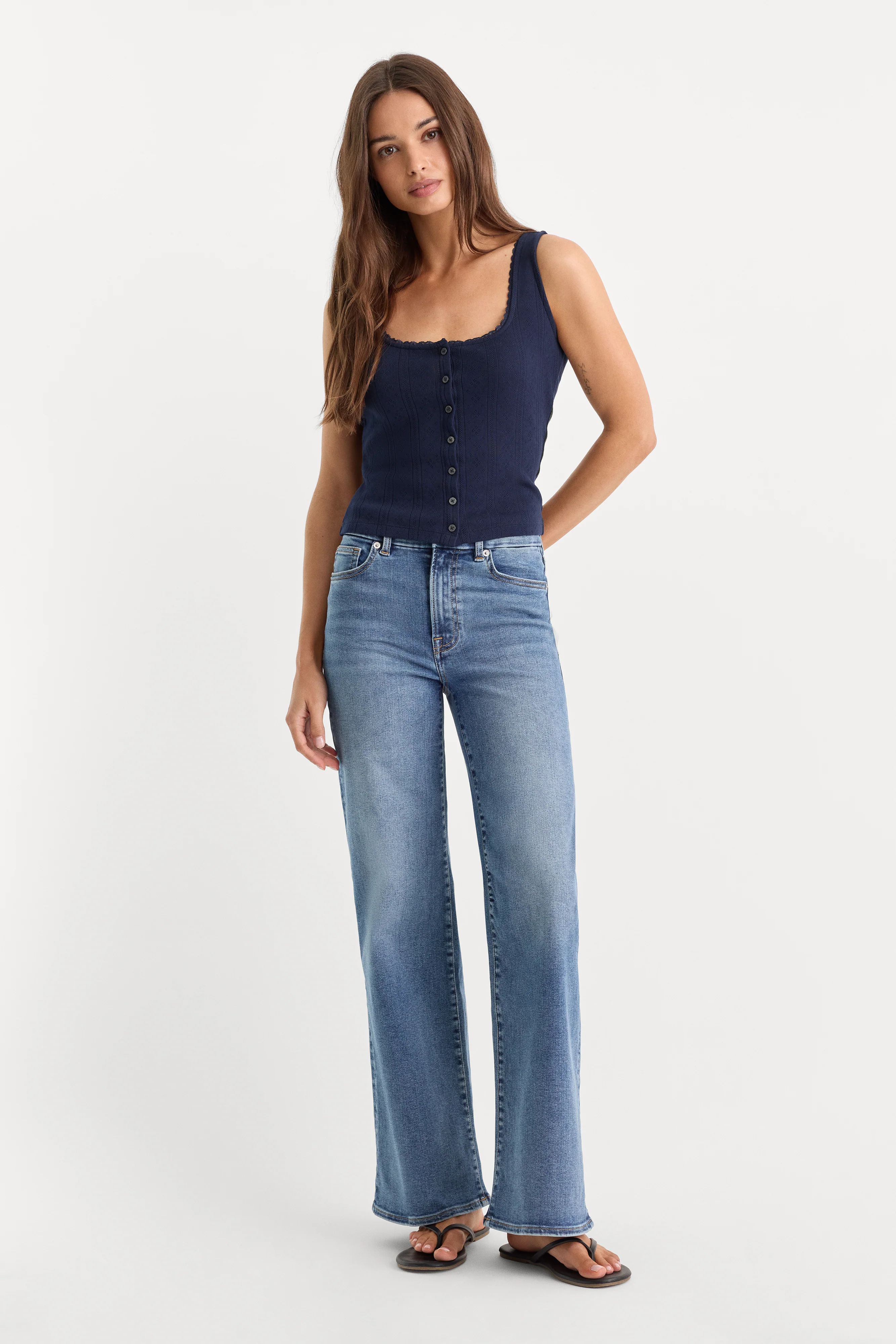 ALWAYS FITS SLIM PETITE PALAZZO JEANS | TAWNY - Image 3
