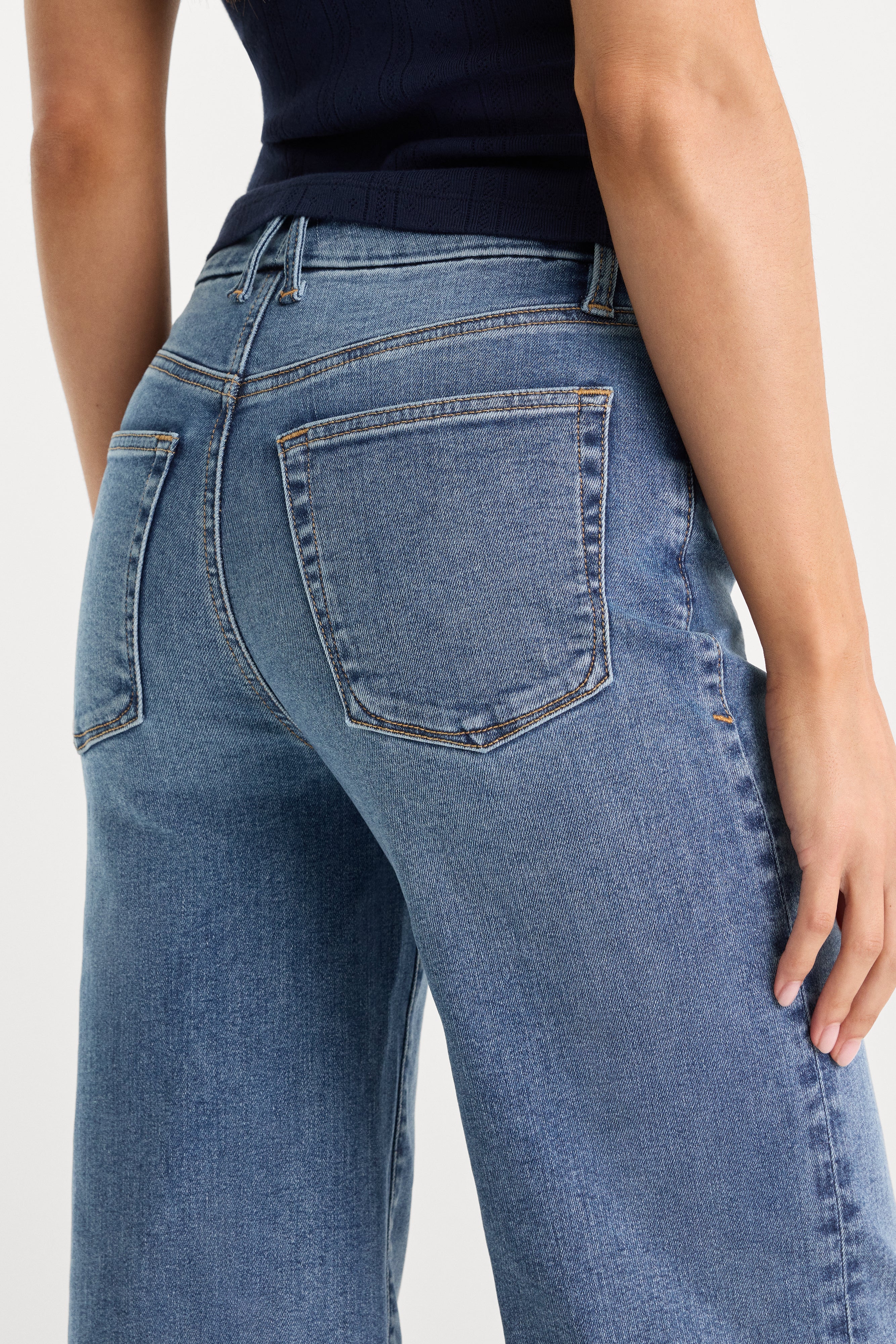 ALWAYS FITS SLIM PETITE PALAZZO JEANS | TAWNY - Image 6