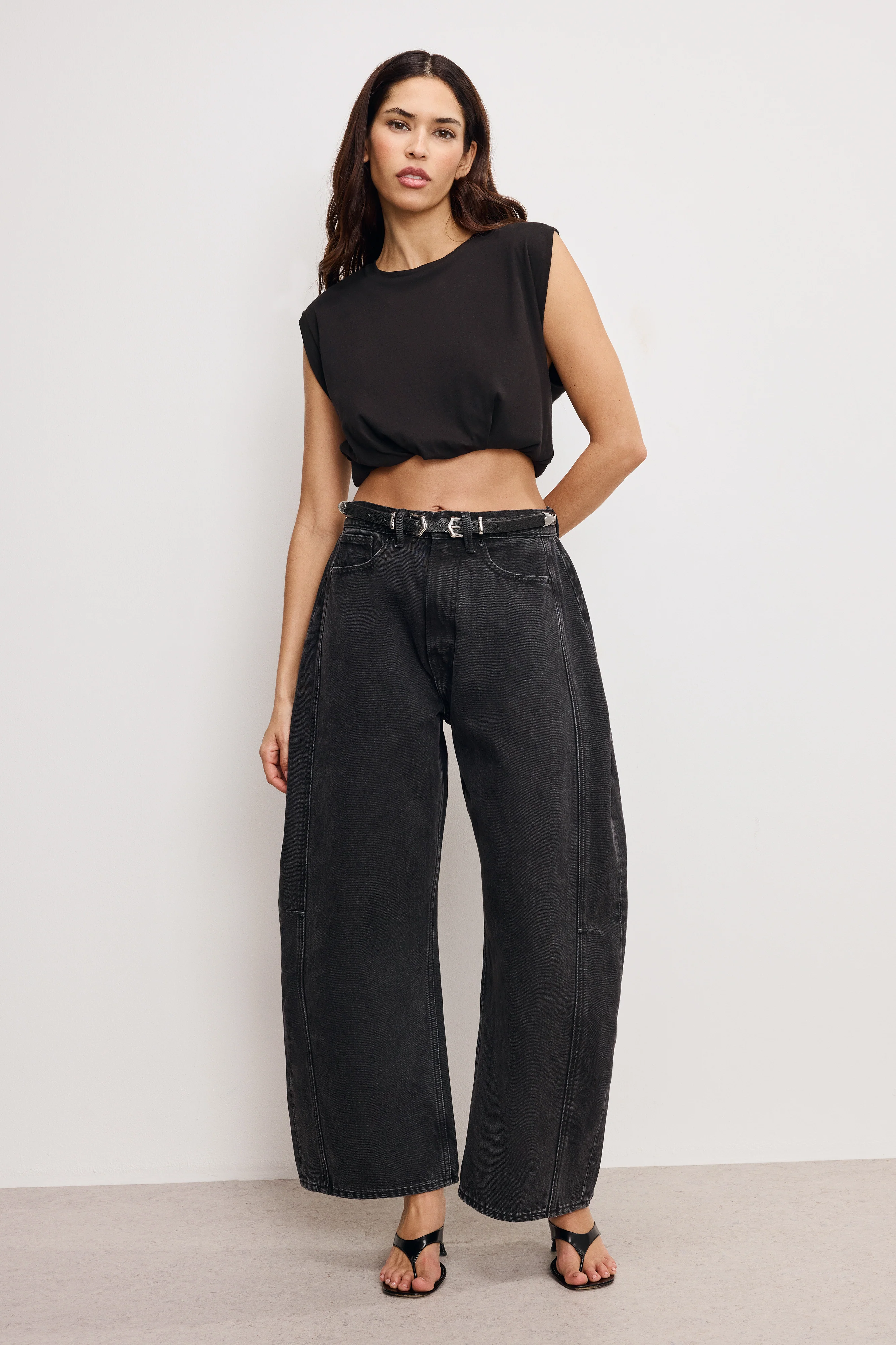 COTTON MUSCLE TEE | BLACK001 - Image 2