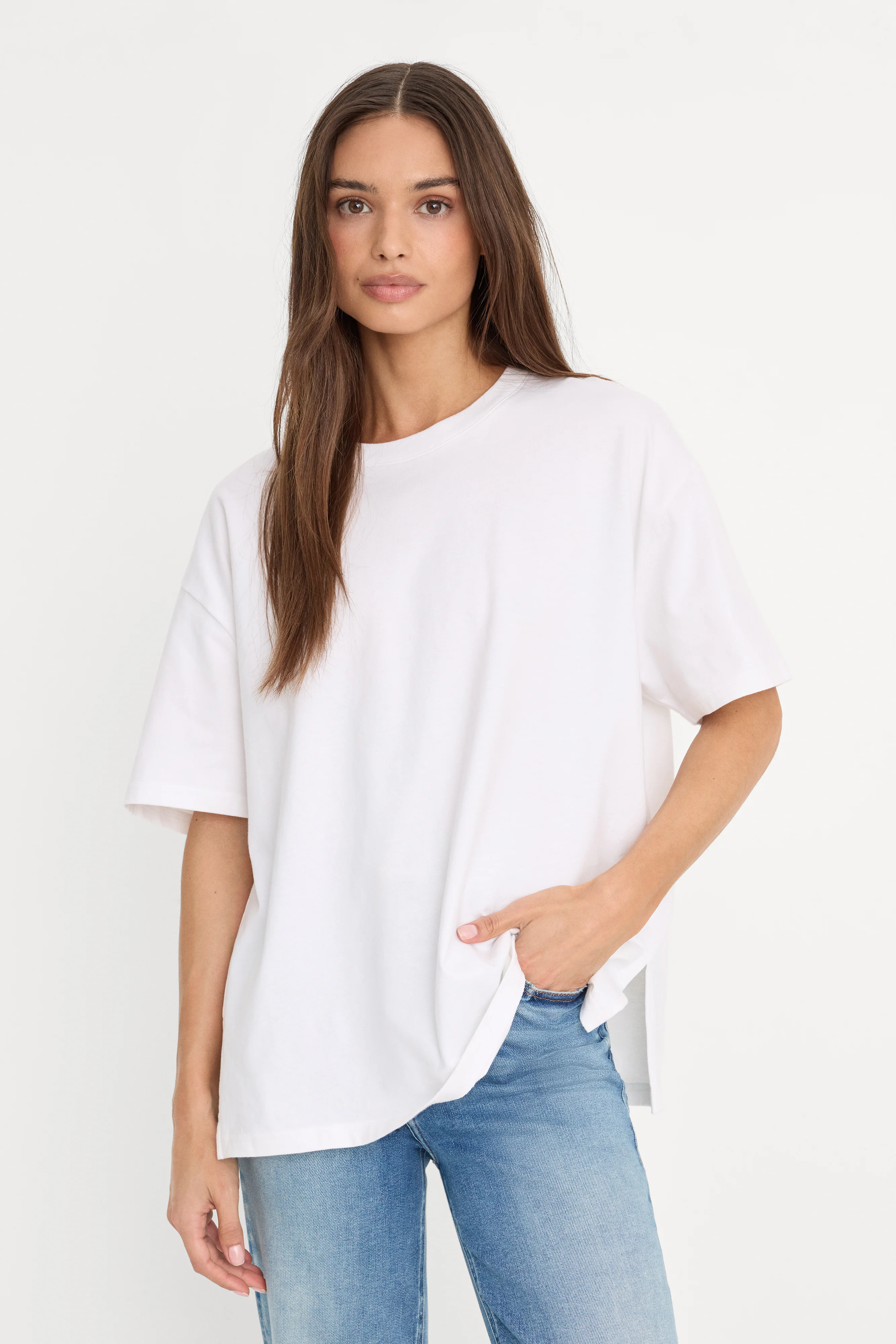 COTTON OVERSIZED TEE | WHITE001