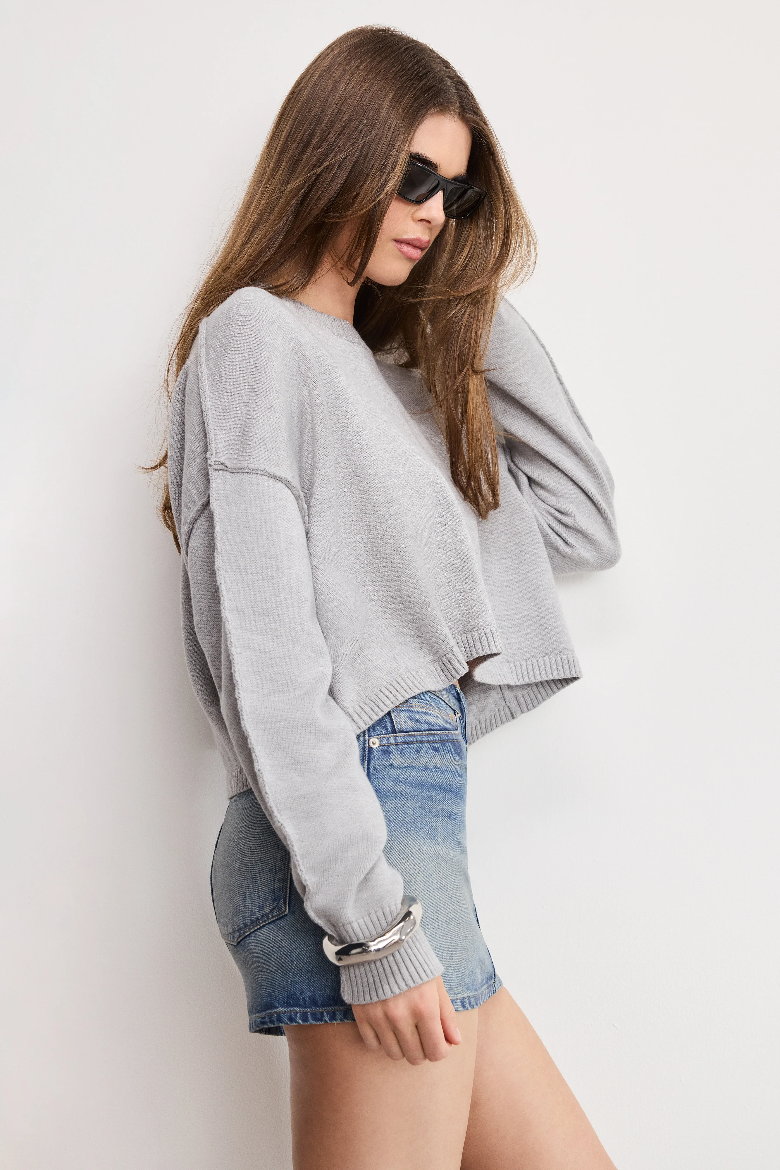 COZY KNIT CREW NECK | MELANGE GREY - Image 2