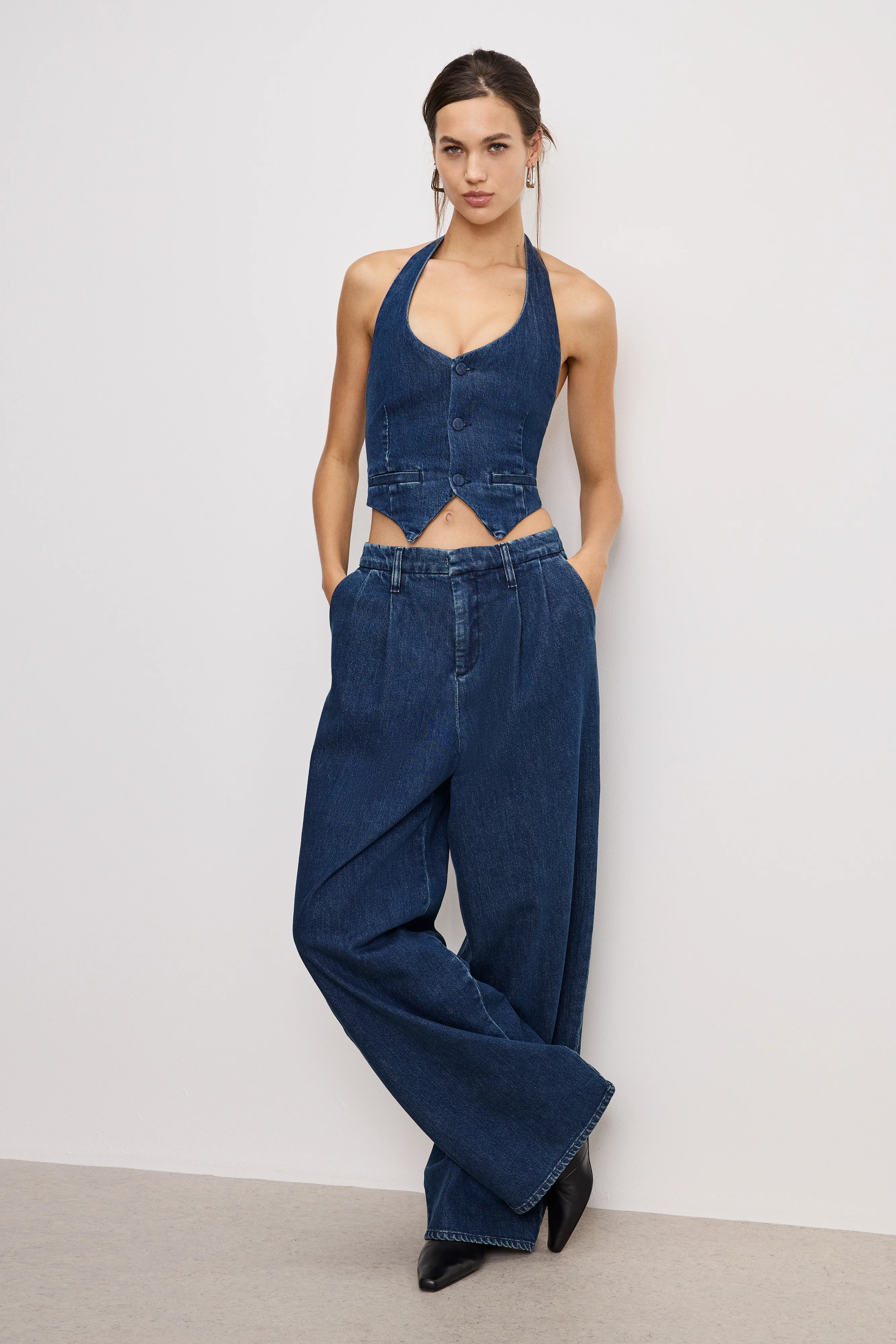 DENIM HALTER VEST | INDIGO724 - Image 4