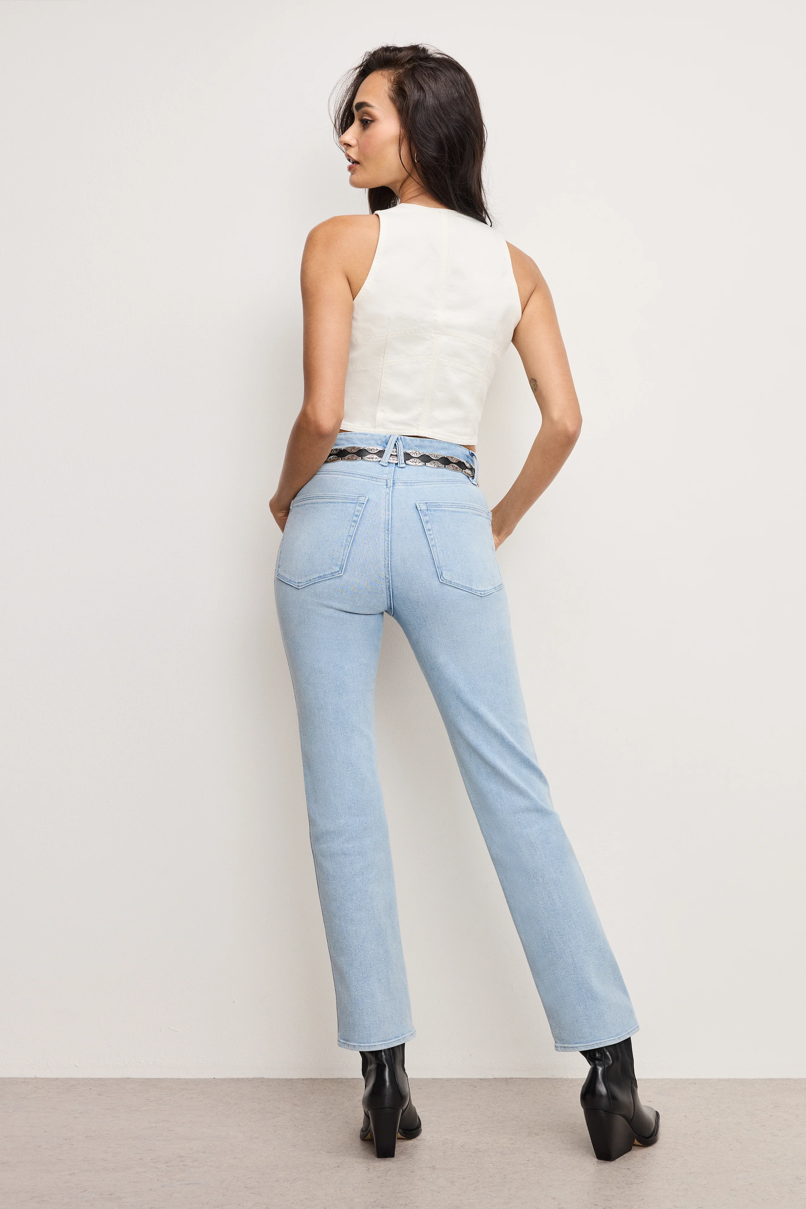 GOOD CURVE STRAIGHT COMPRESSION JEANS | INDIGO949 - Image 3