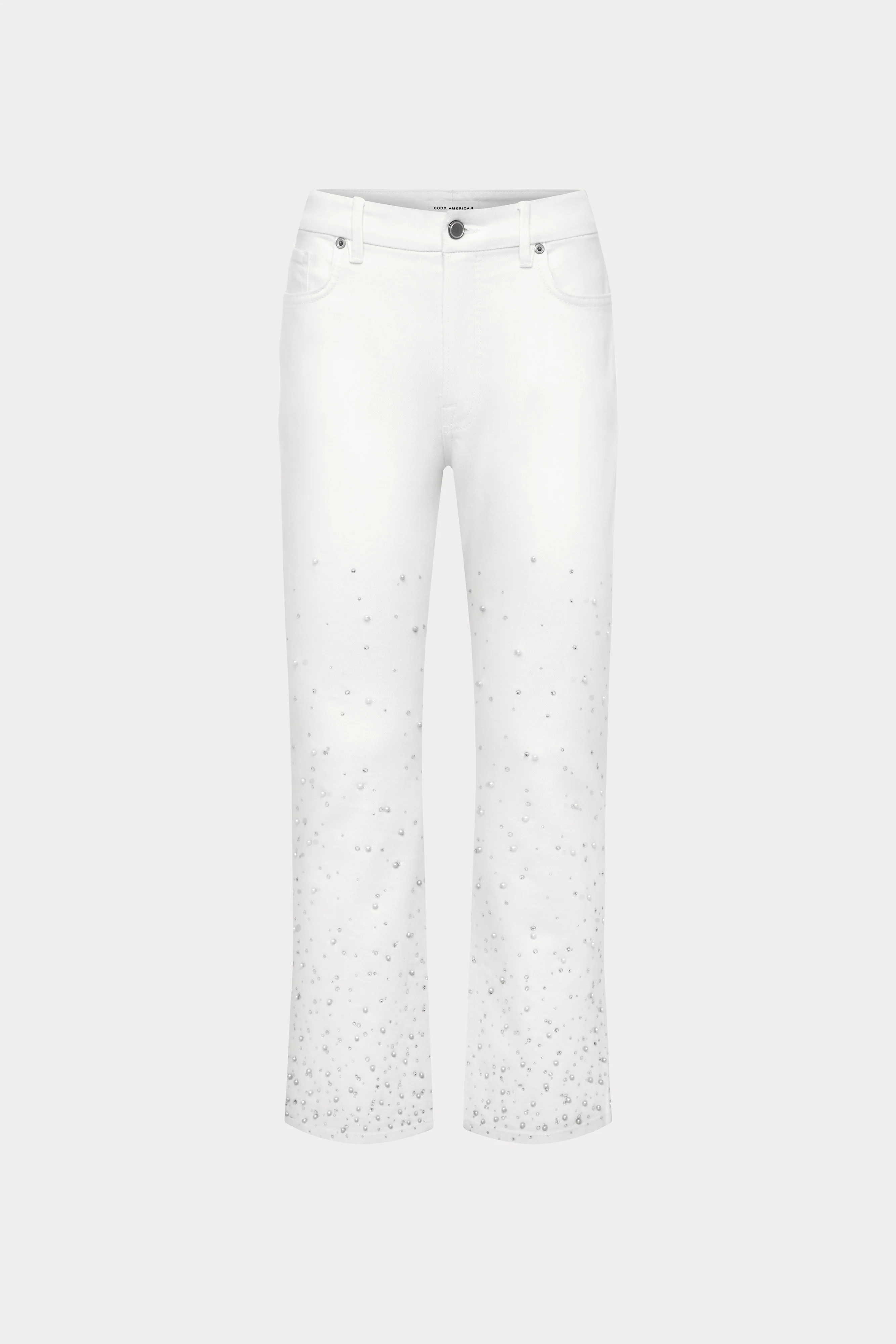 GOOD ICON STRAIGHT ANKLE PEARL JEANS | WHITE001 - Image 7