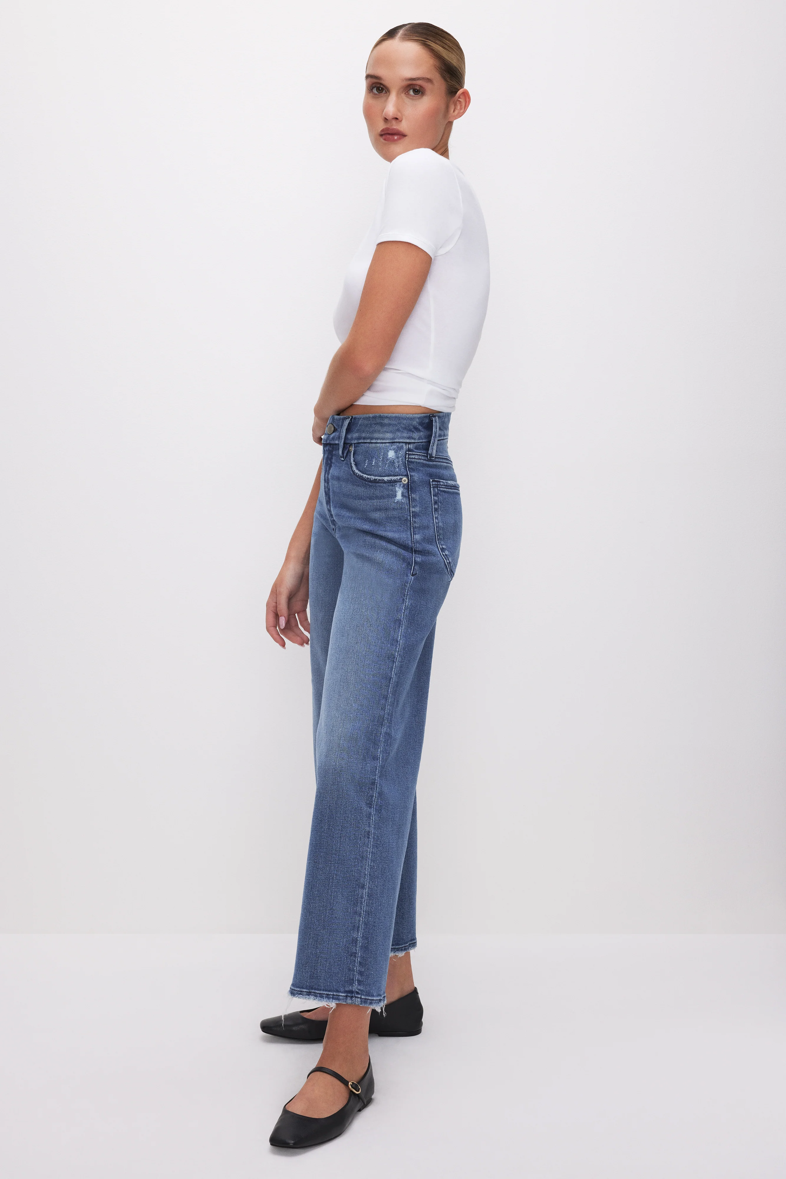 GOOD WAIST CROPPED PALAZZO JEANS | INDIGO338 - Image 3