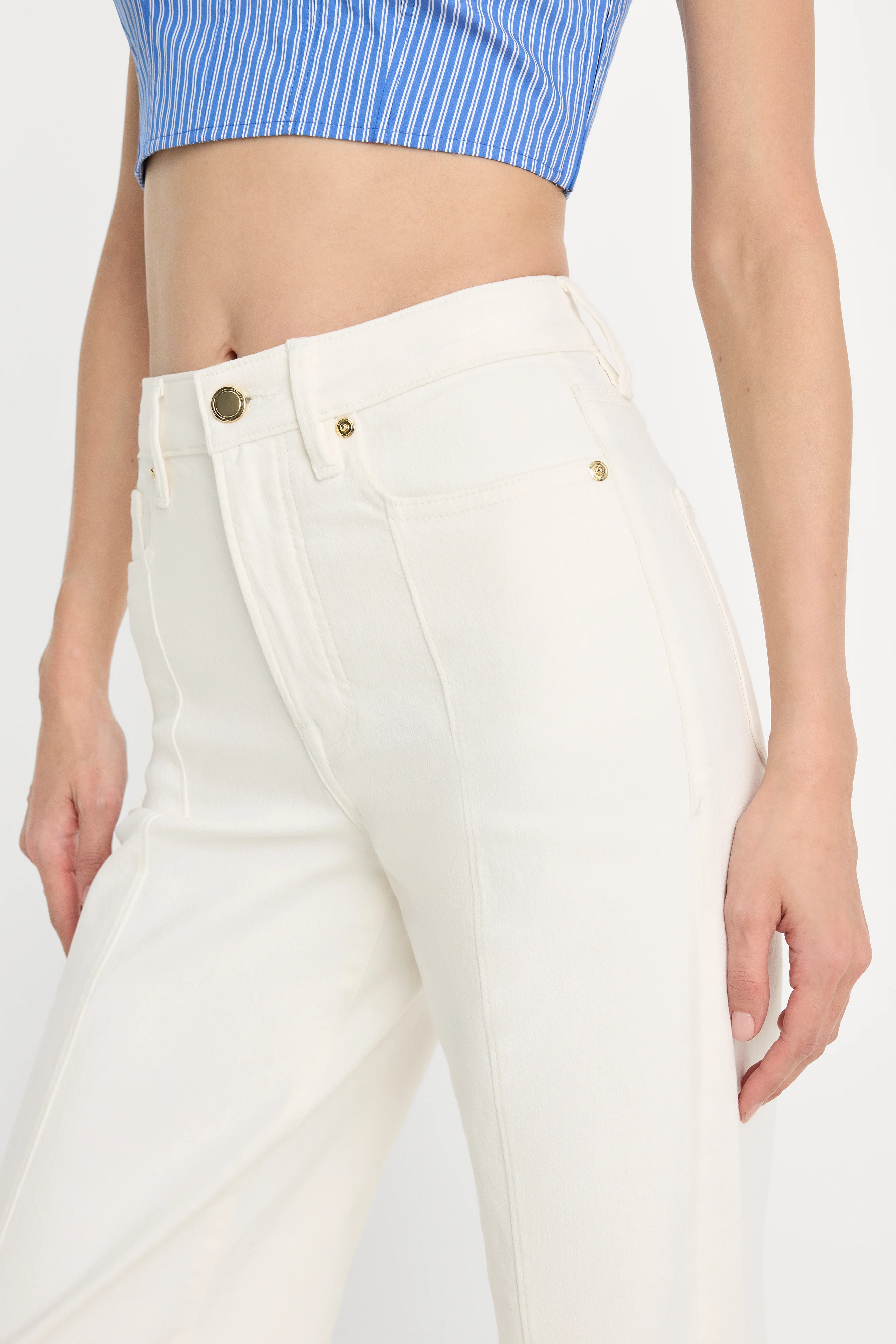 GOOD WAIST PALAZZO JEANS | COTTON WHITE - Image 4