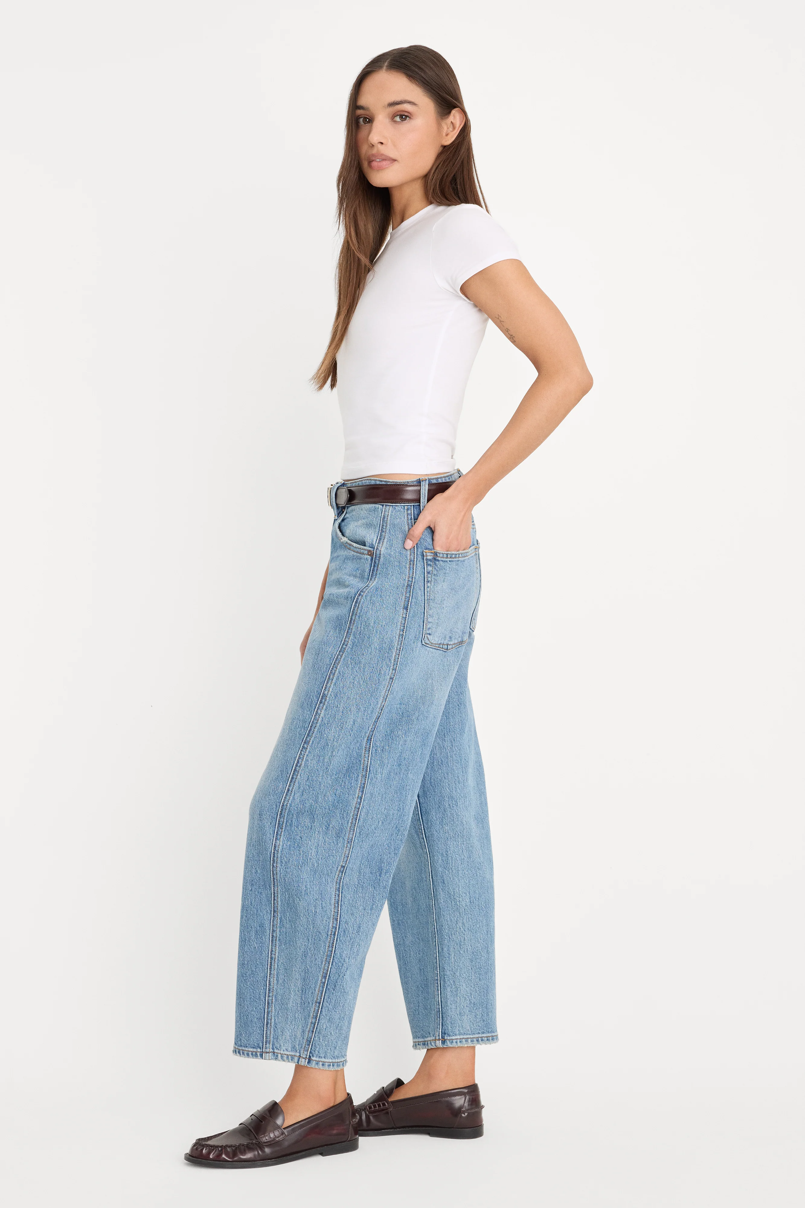 VINTAGE BARREL ANKLE JEANS | INDIGO1350 - Image 3