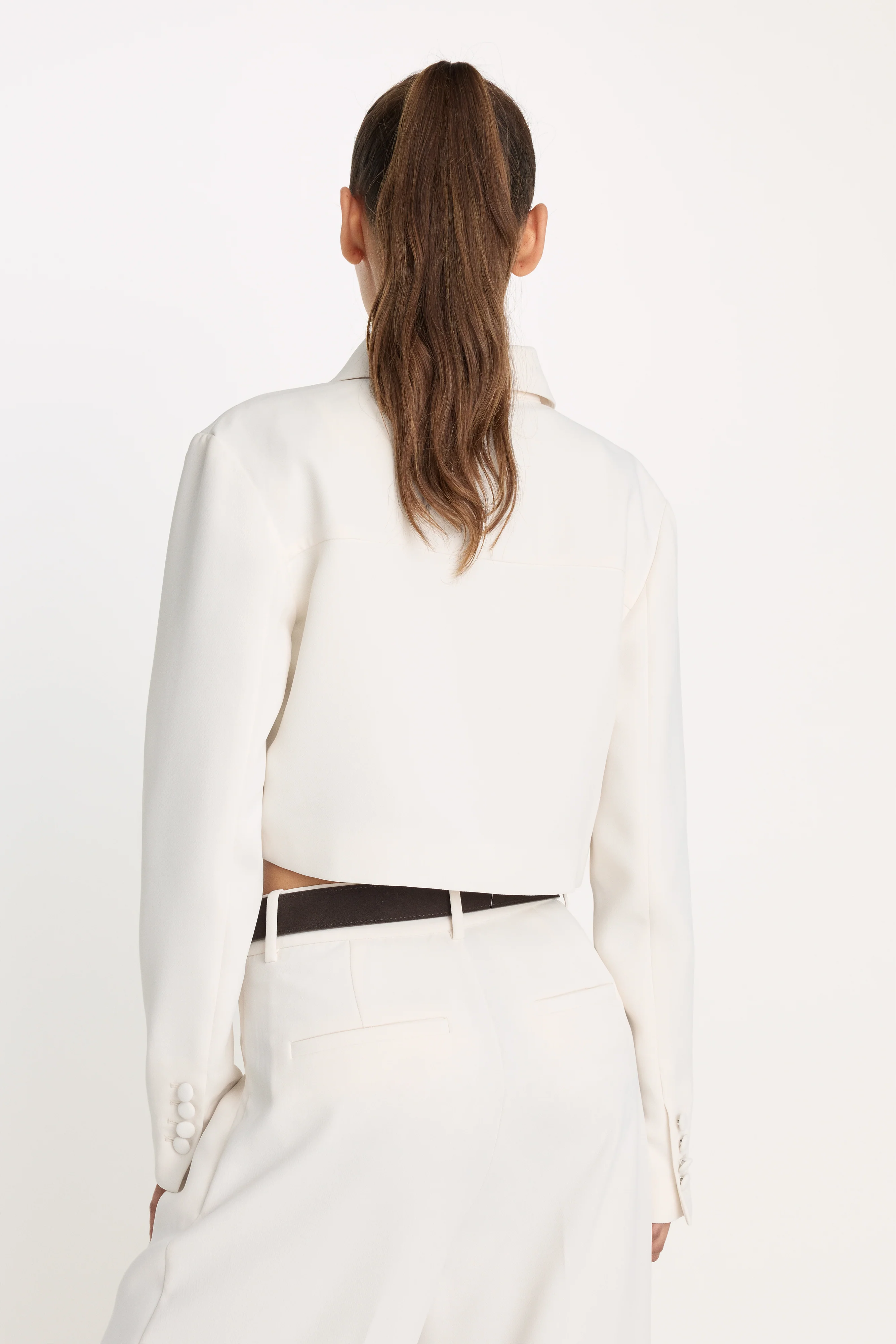 LUXE SUITING CROPPED JACKET | SOFT SHELL - Image 5
