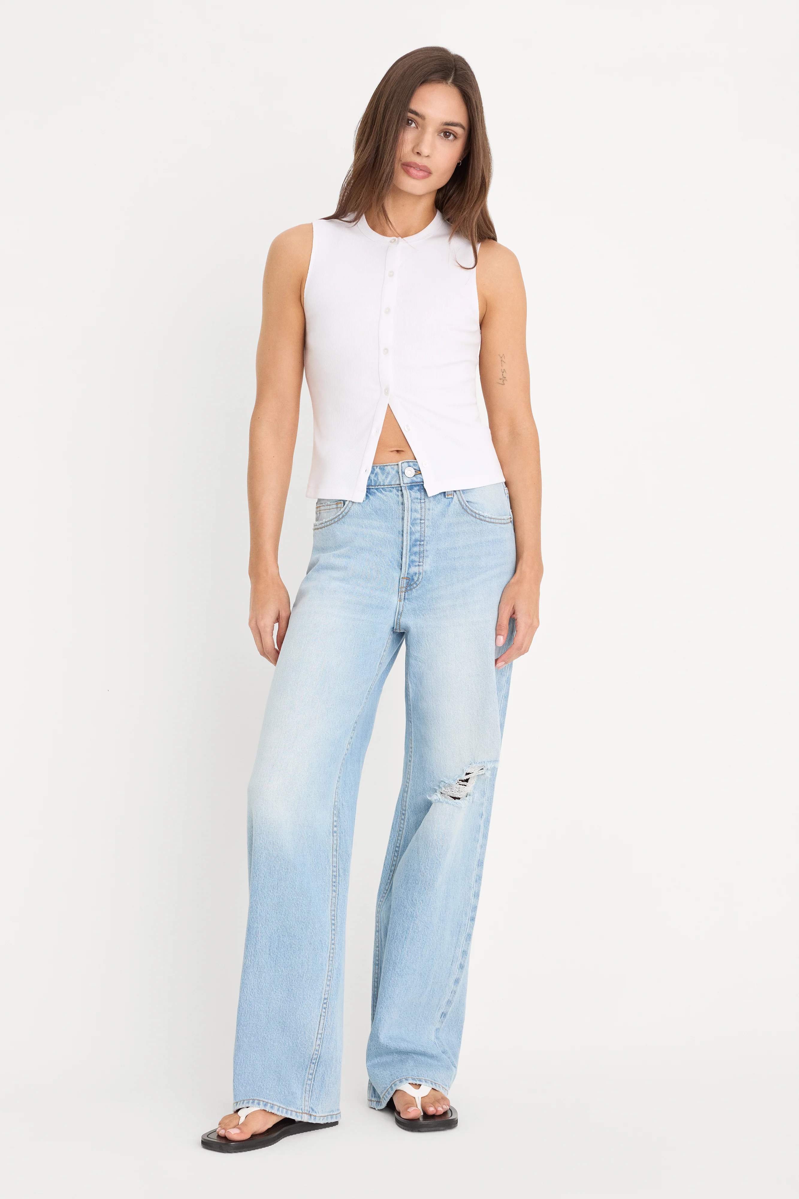 THE RIB SPLAY TOP | WHITE - Image 4