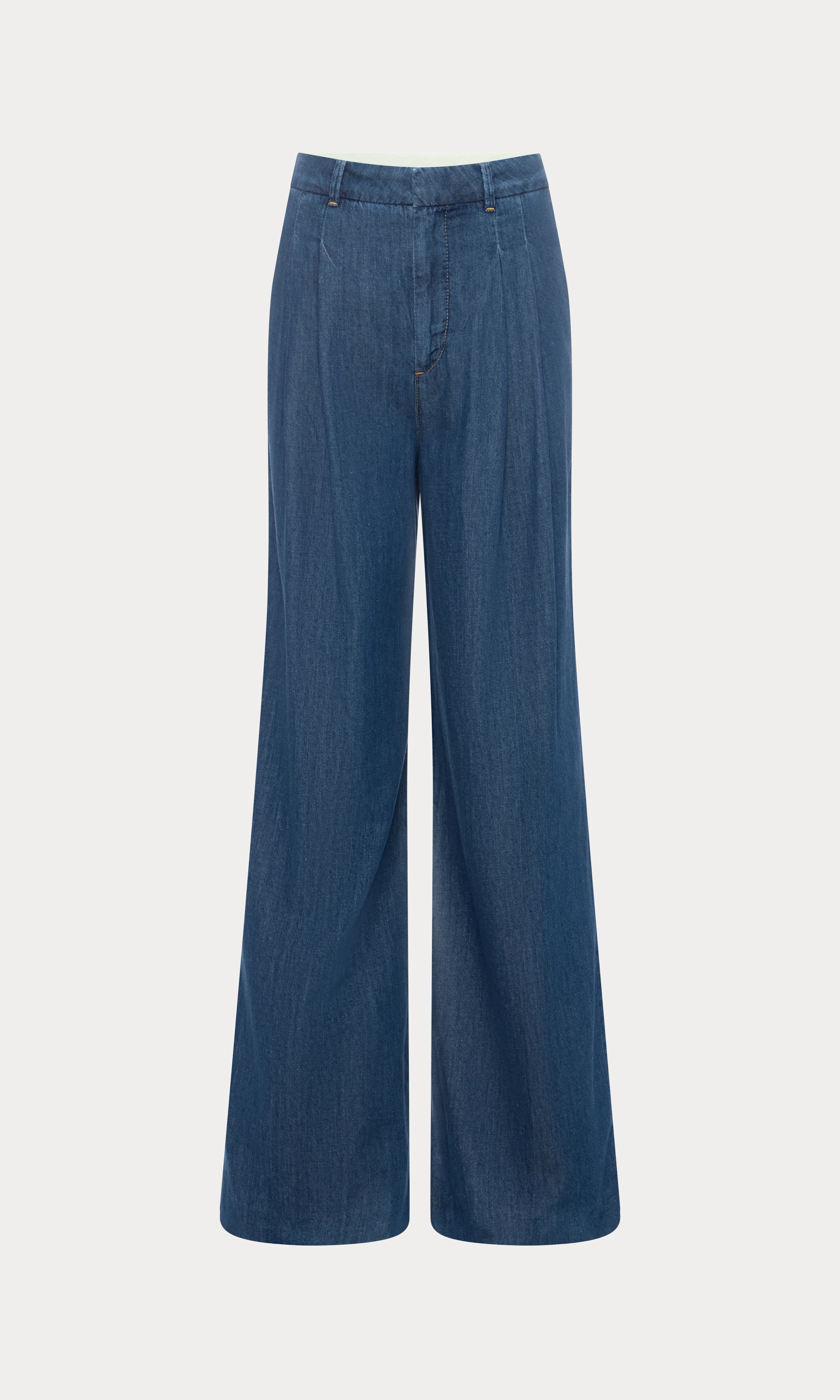 PLEATED HIGH WAISTED WIDE LEG TROUSER | INDIGO1187 - Image 7
