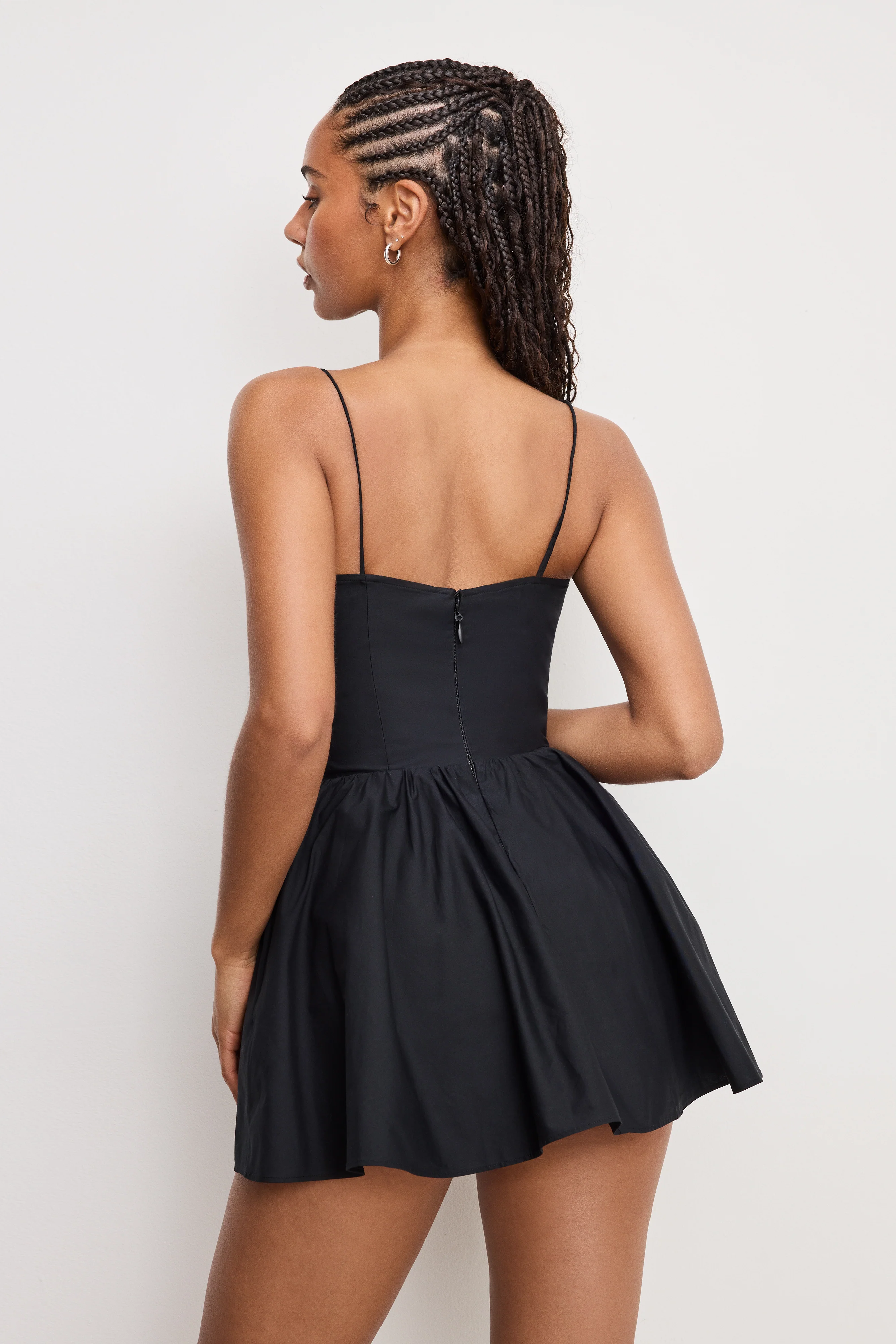 POPLIN MINI DRESS | BLACK001 - Image 3