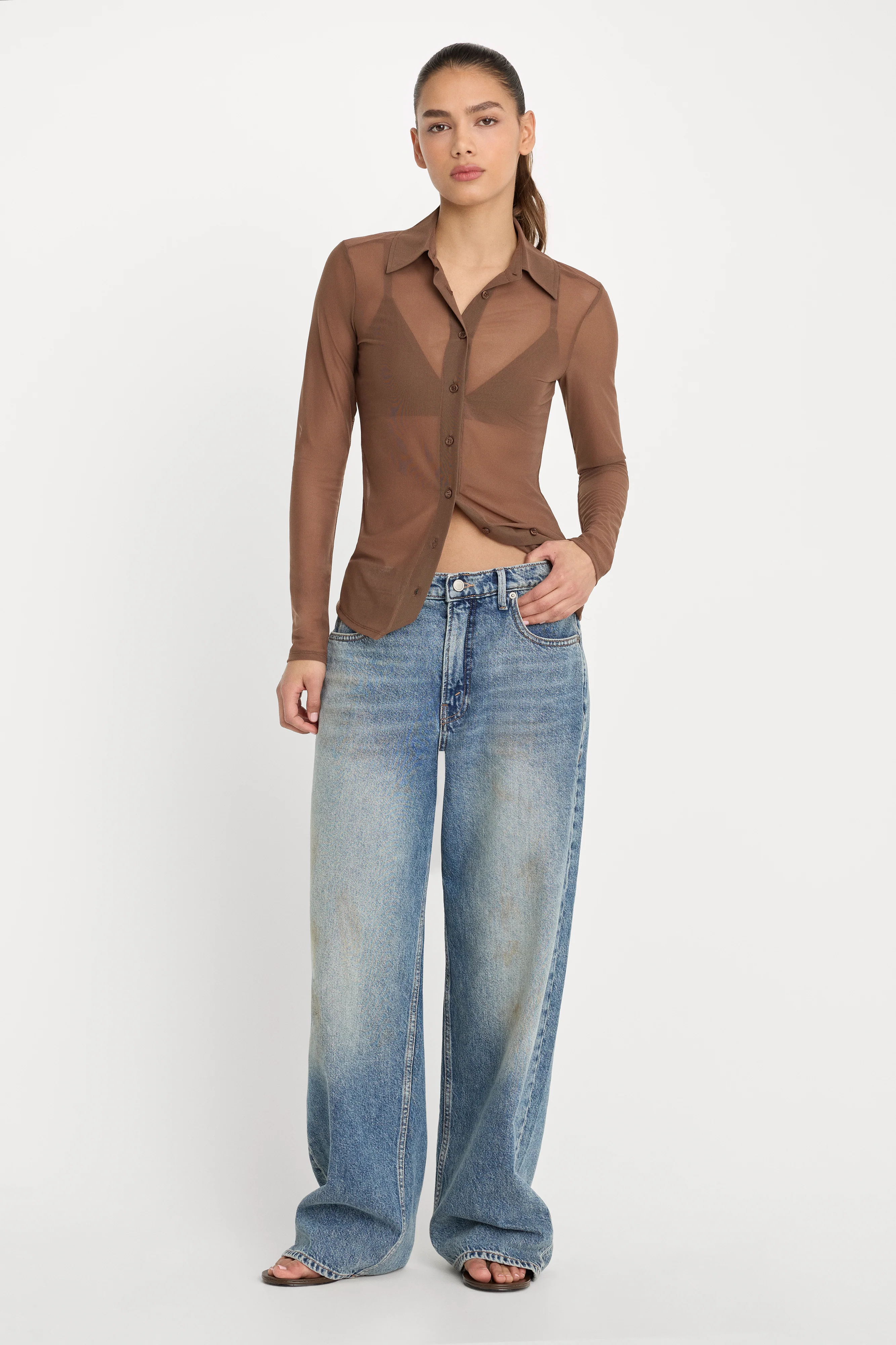MESH BUTTON UP TOP | SADDLEWOOD - Image 3