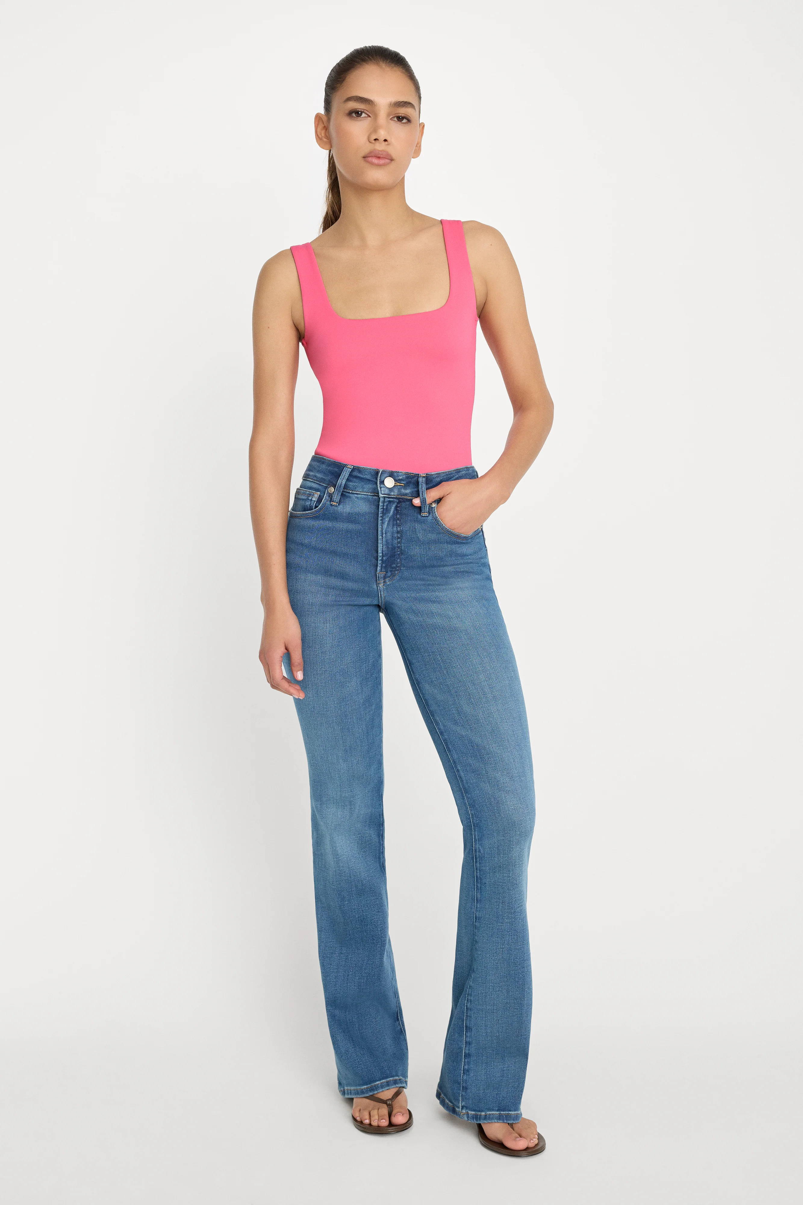 SCULPTING MODERN TANK BODYSUIT | STRAWBERRY PINK