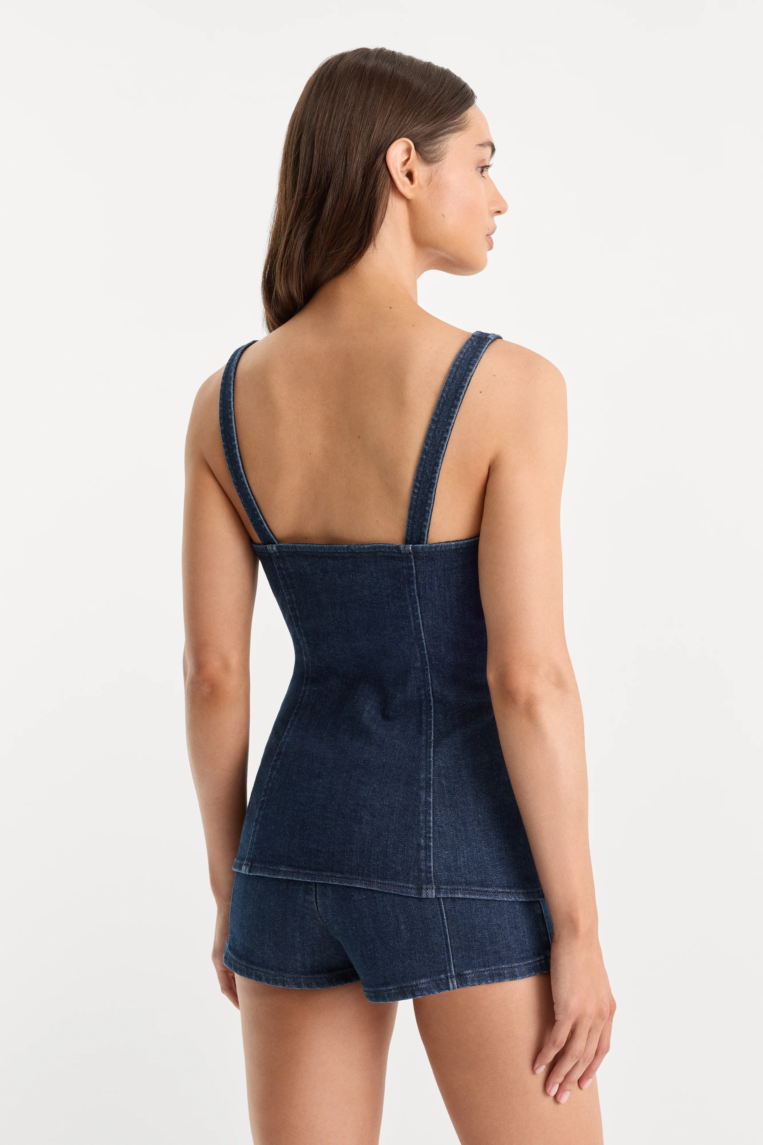 SLEEVELESS DENIM BUTTON FRONT TOP | INDIGO1169 - Image 3