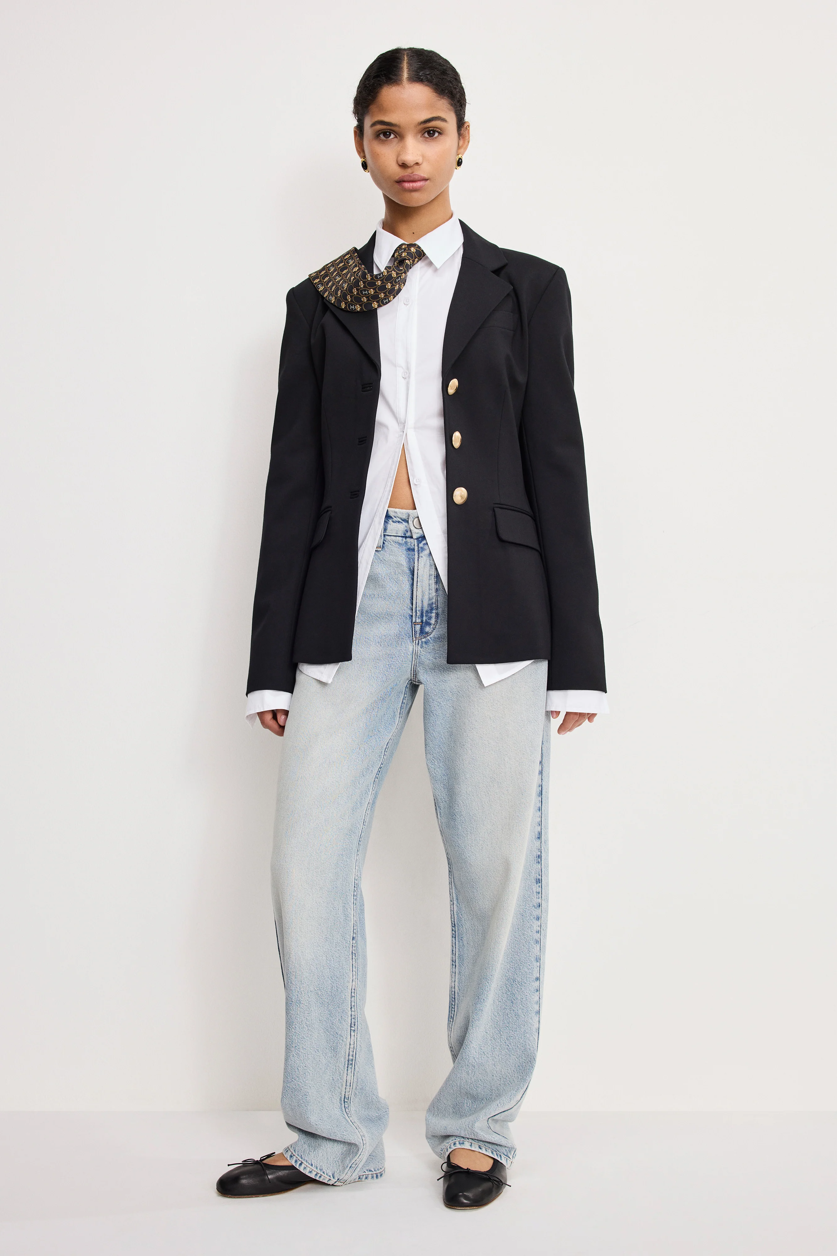 SOFT STRETCH PONTE CLASSIC BLAZER | BLACK001 - Image 2
