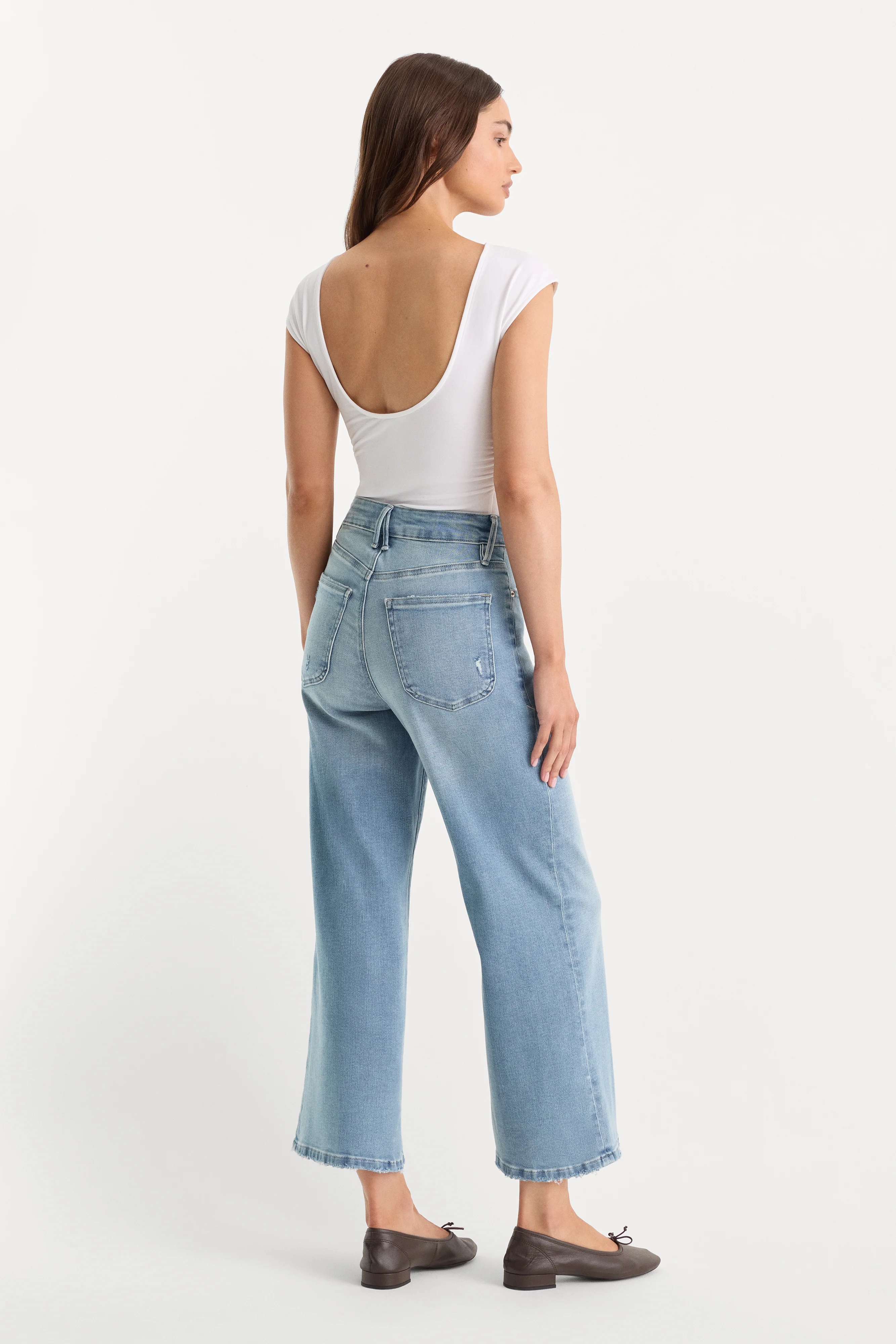 SOFT TECH GOOD WAIST PALAZZO CROPPED JEANS | INDIGO1225 - Image 5