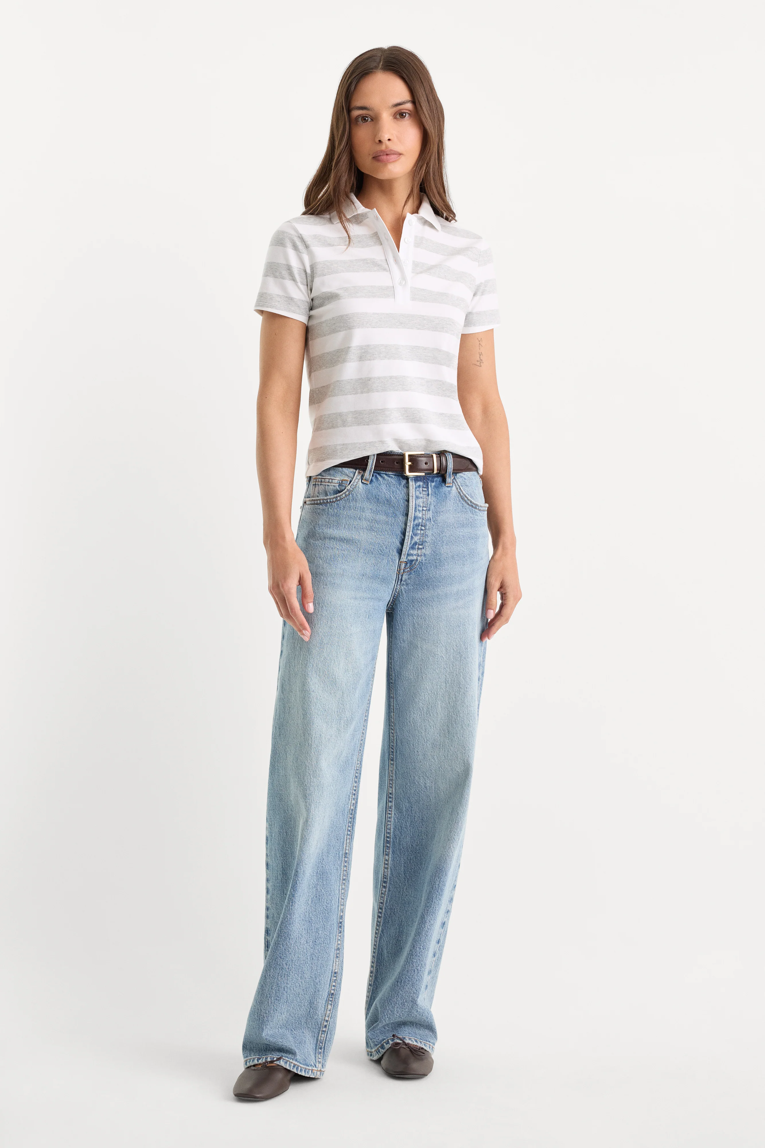 THE EASY POLO | SUMMER STRIPE GREY - Image 3