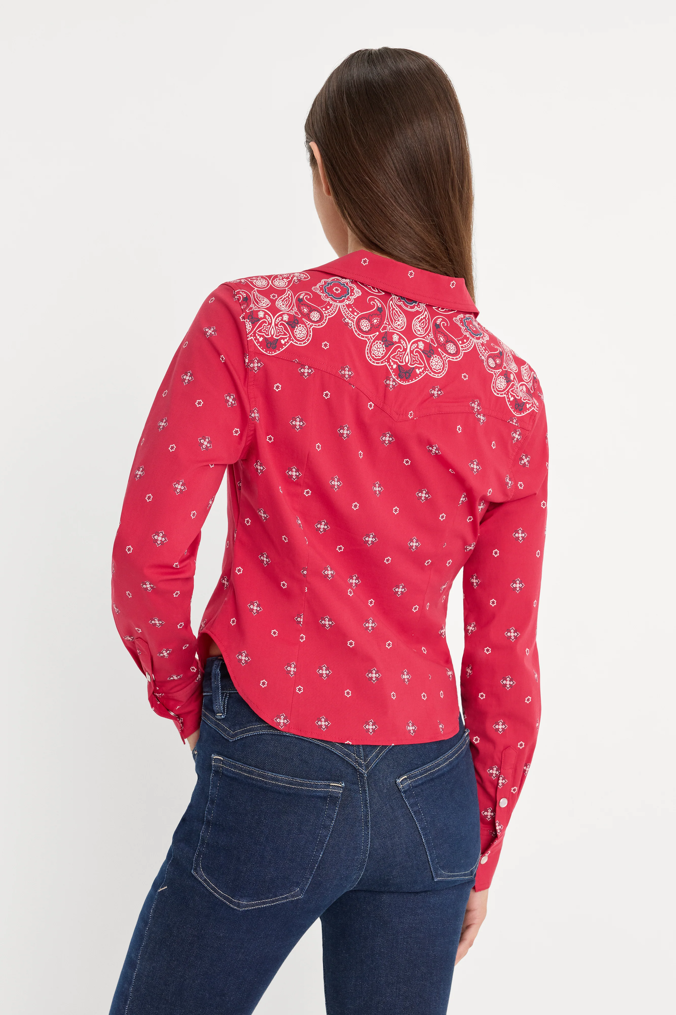 DOLLY TAILORED POPLIN SHIRT | FLARE BANDANA PRINT - Image 5