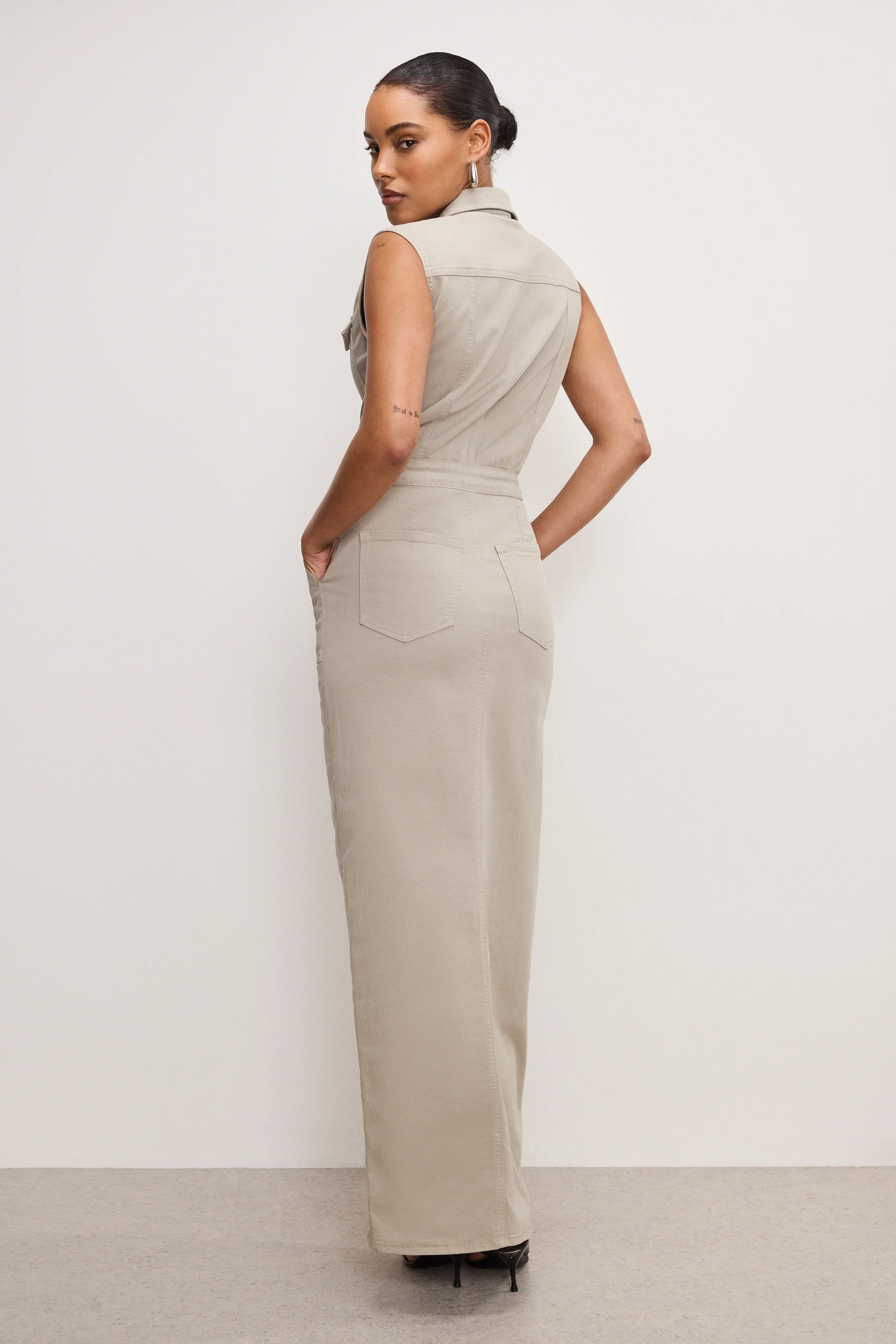 FIT FOR SUCESS TWILL MAXI DRESS | MUSHROOM006 - Image 2
