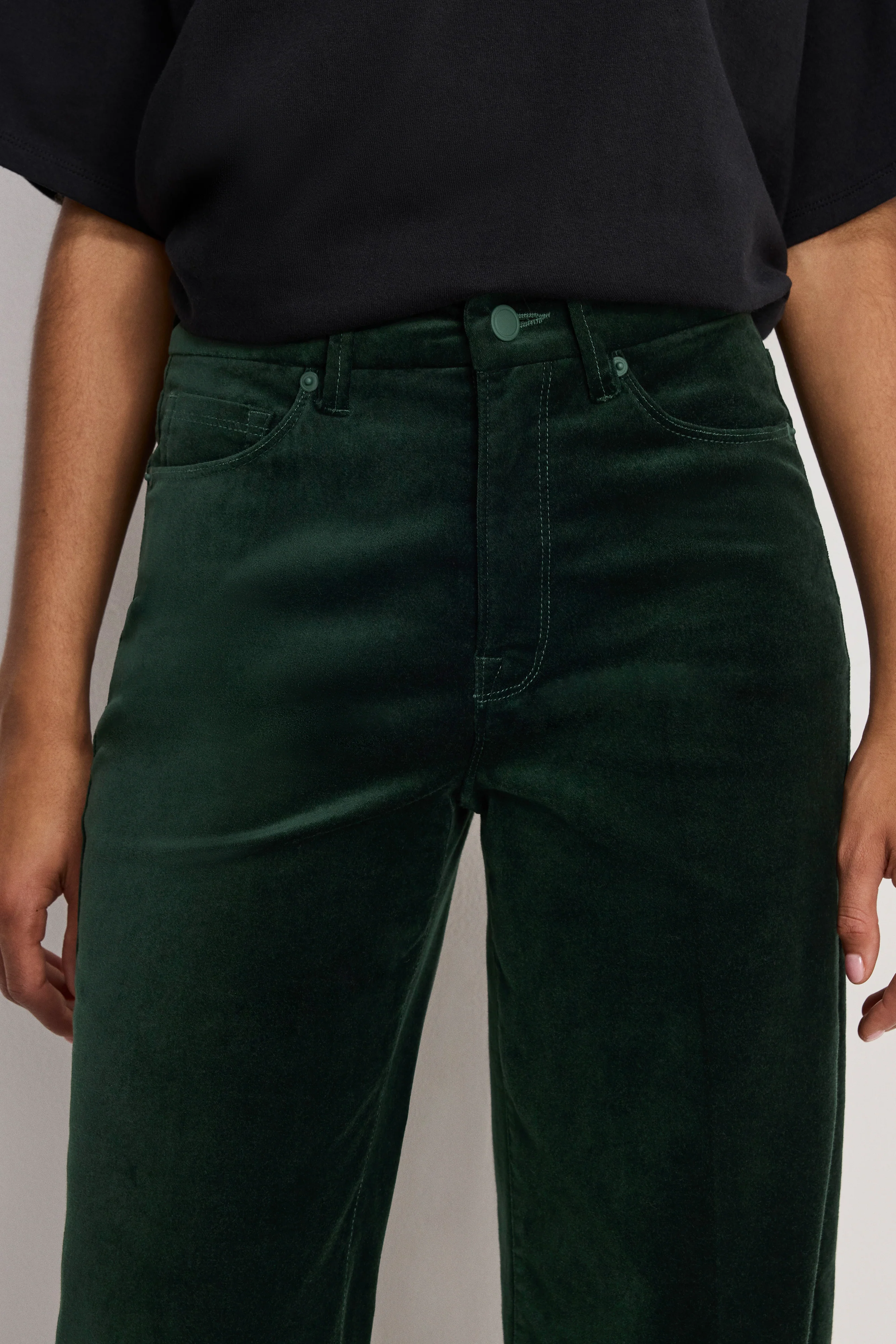 VELVET GOOD WAIST PALAZZO PANTS | PINE GREEN003 - Image 5